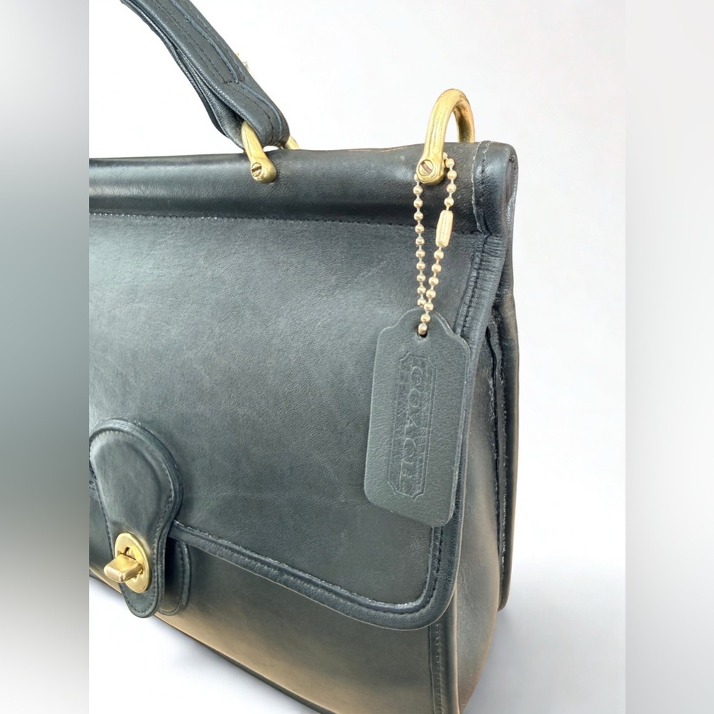 ✨ PRISTINE ✨ Vintage Coach Willis Bag 9927 Black Glovetanned Leather & Dust Bag - Picture 5 of 12